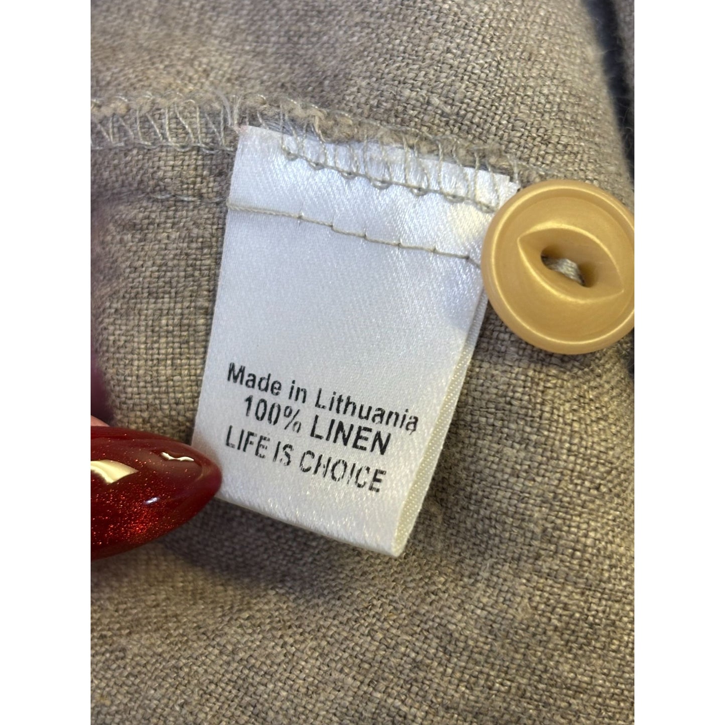 Flax Womens Brown Linen Tunic Blouse 2X