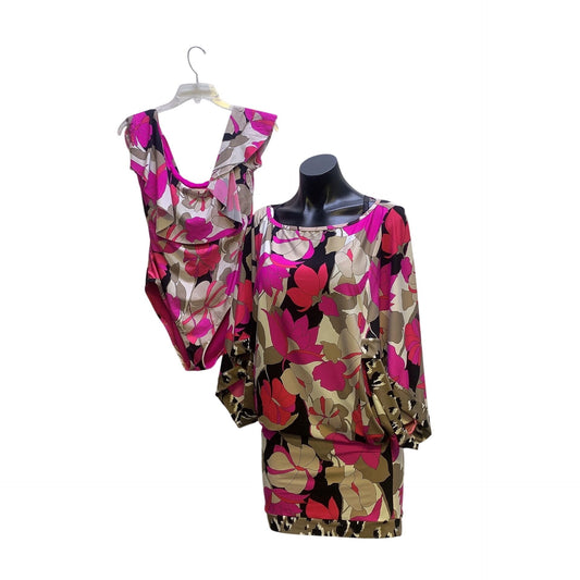 Trina Turk Mutlicolored Print Swim Cover-Up & Swimsuit Set Size 10 (Swimsuit)/Medium (Cover-up)