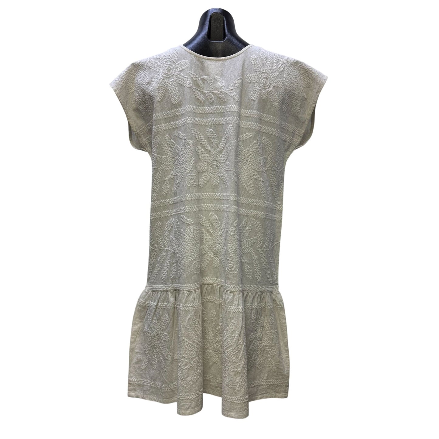 Sister Mary White Embroidered Cotton Dress M/L