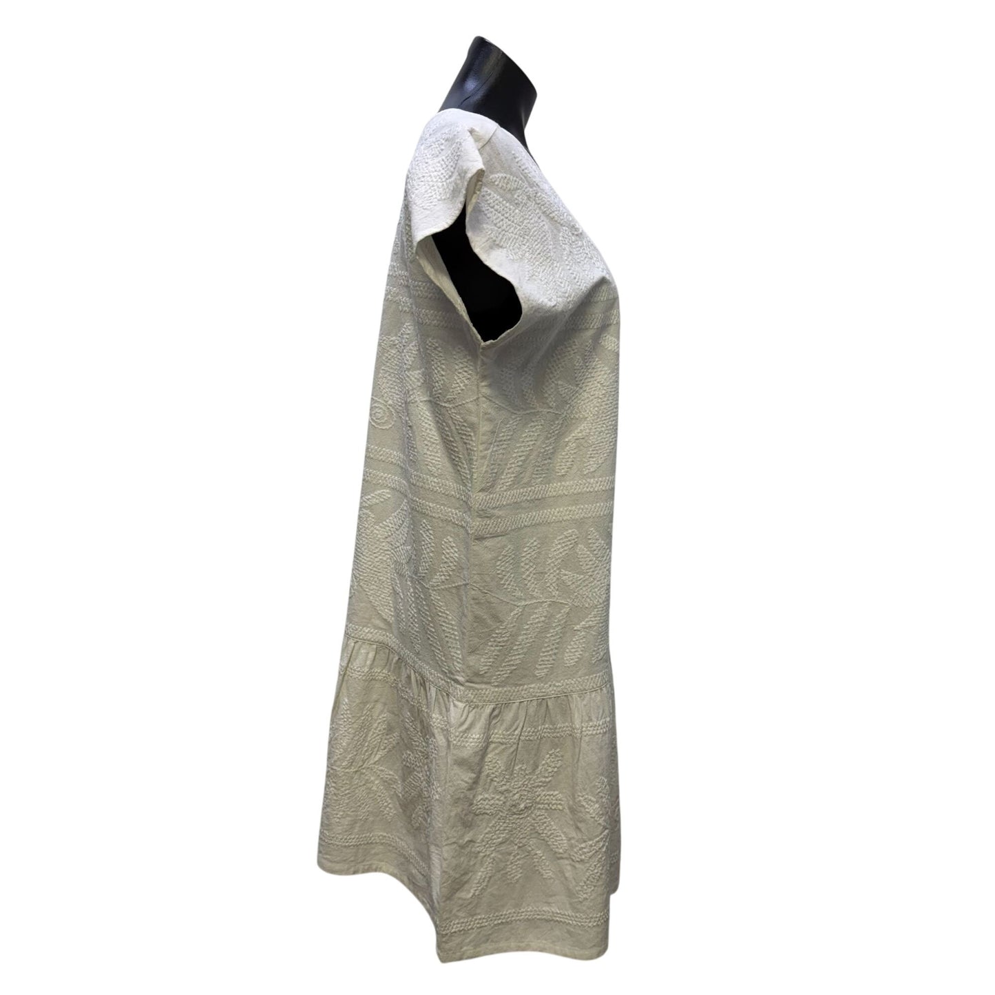 Sister Mary White Embroidered Cotton Dress M/L