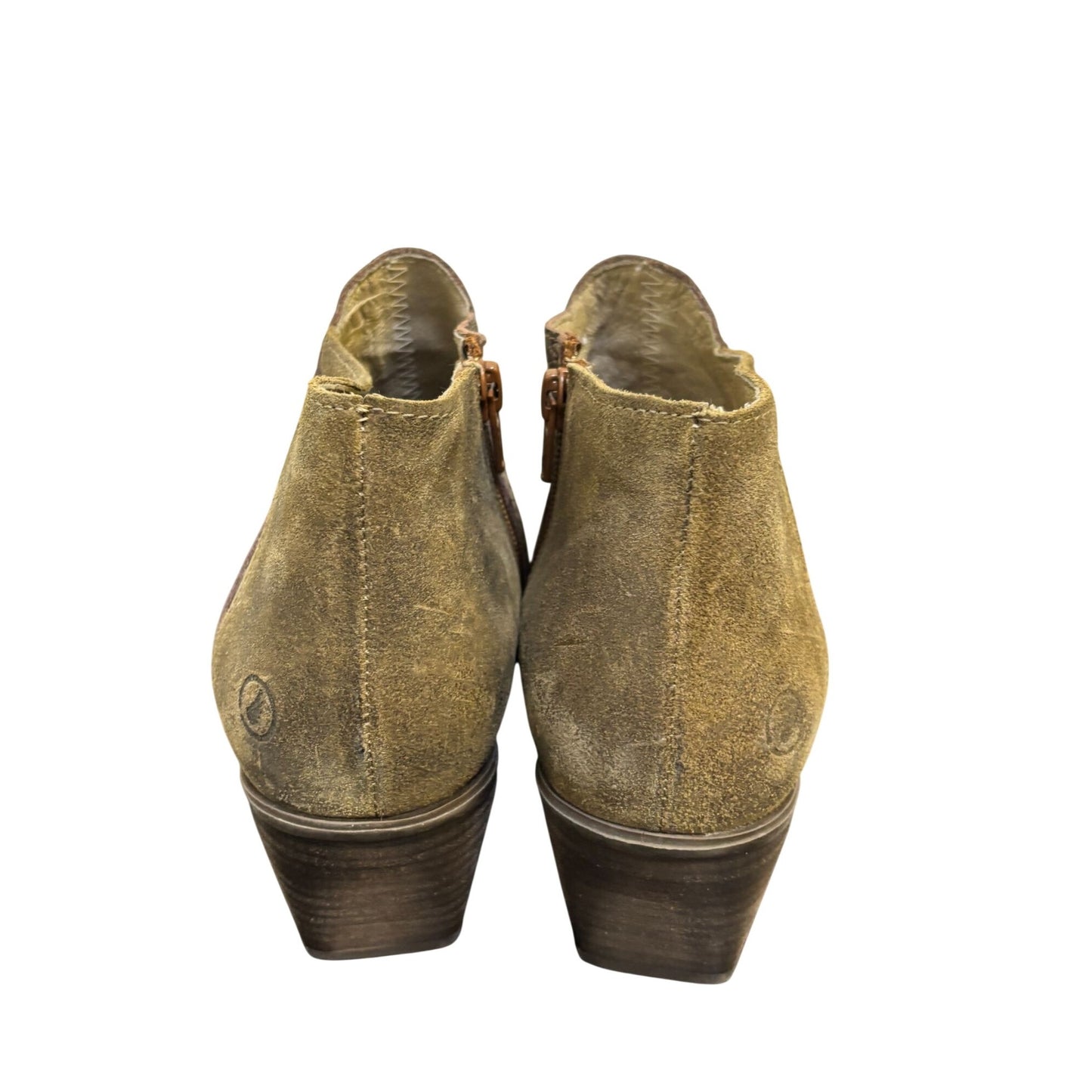 Casta Ankle Booties Dirk Brandy Size 9 Distressed Suede & Leather