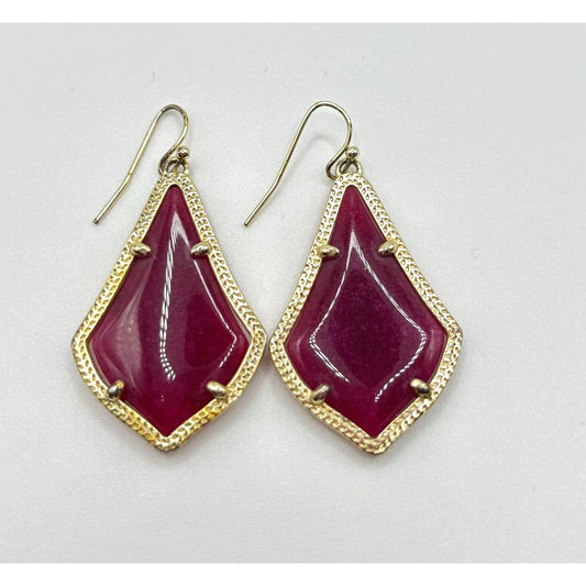 Kendra Scott Burgundy Earrings in Gold