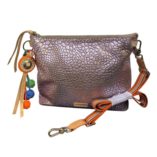 Consuela Lilac Crossbody Bag With Textured Leather