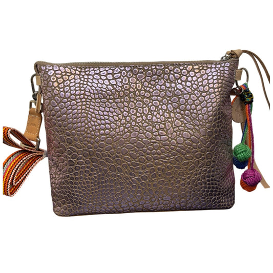 Consuela Lilac Crossbody Bag With Textured Leather