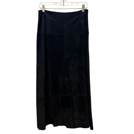 Black Suede Worth Panel Maxi Skirt Professional Classic Design 14