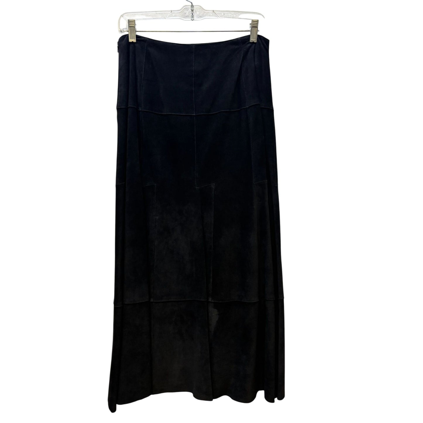 Black Suede Worth Panel Maxi Skirt Professional Classic Design 14