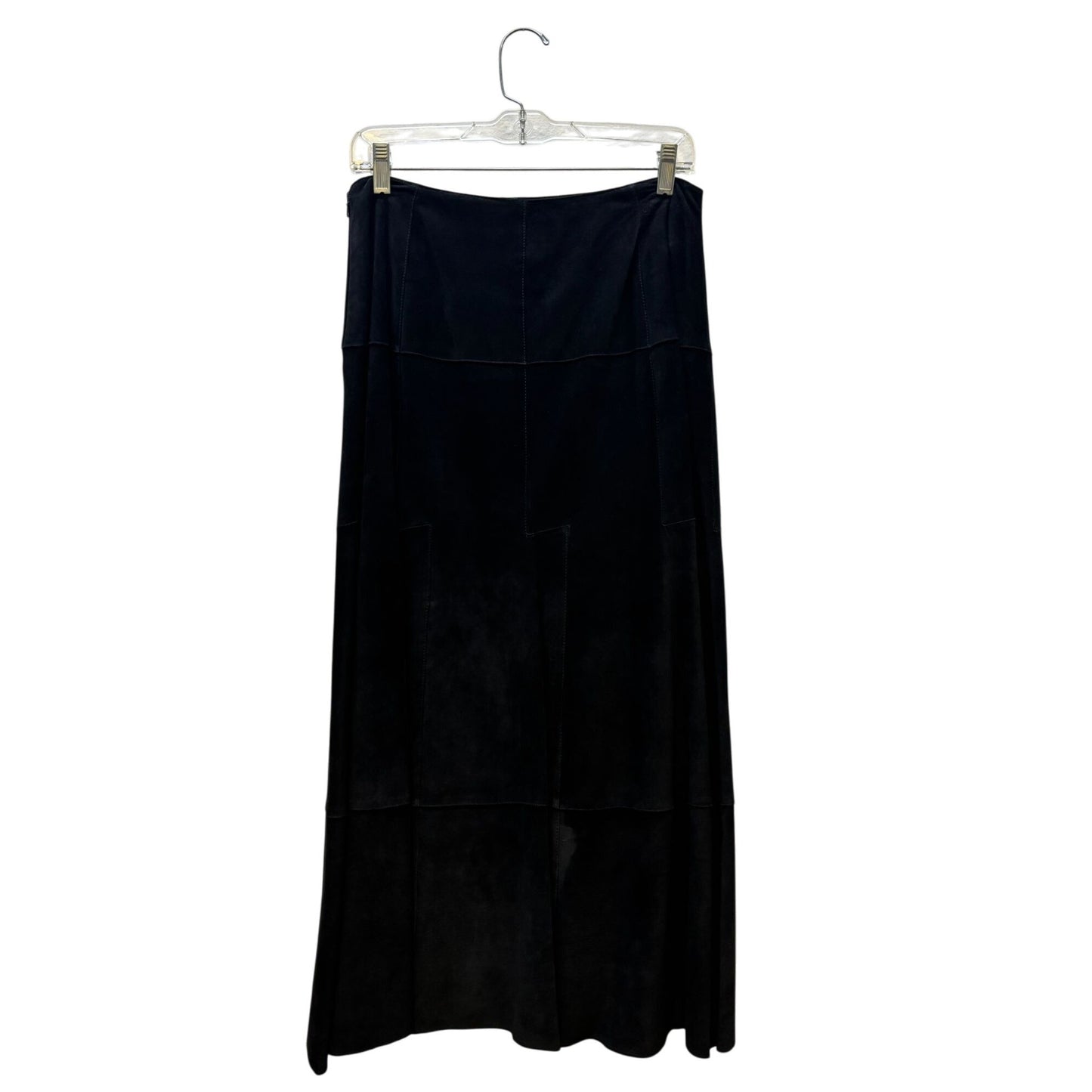 Black Suede Worth Panel Maxi Skirt Professional Classic Design 14