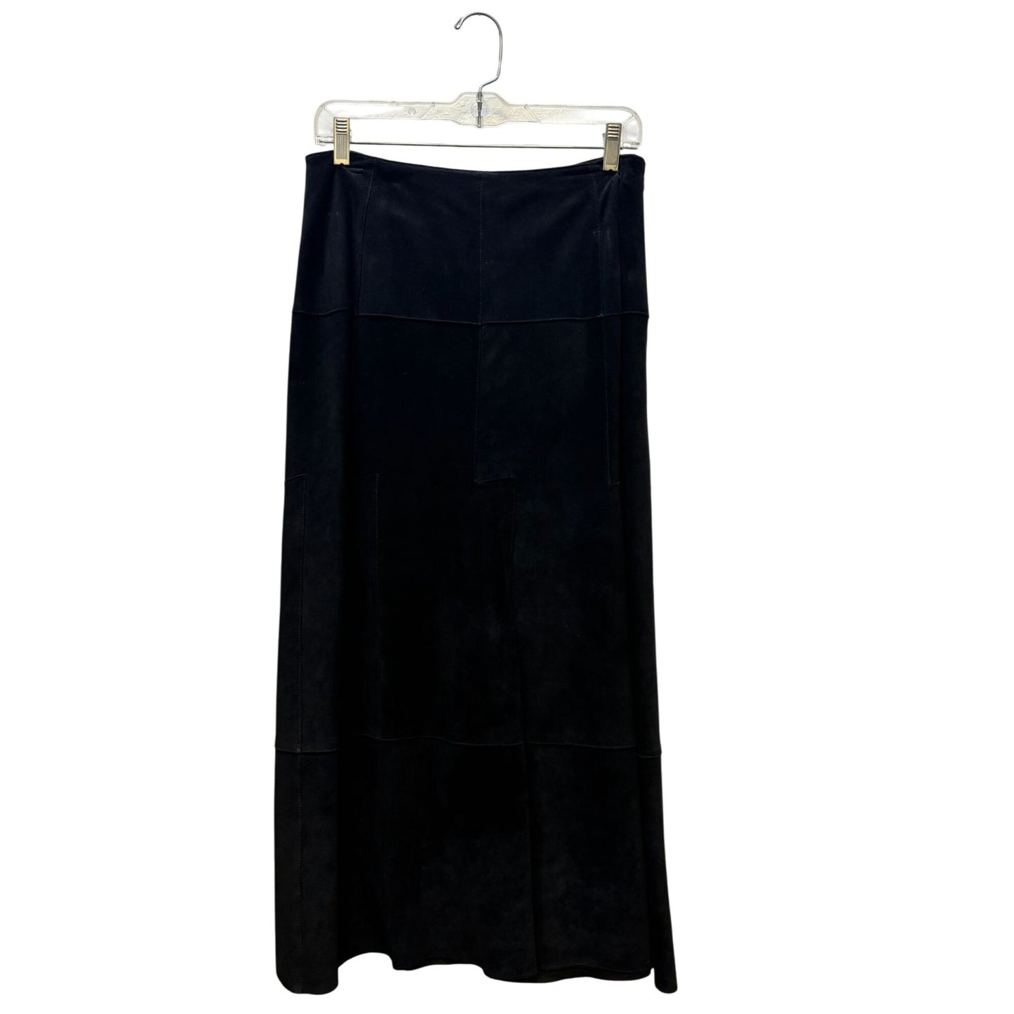 Black Suede Worth Panel Maxi Skirt Professional Classic Design 14