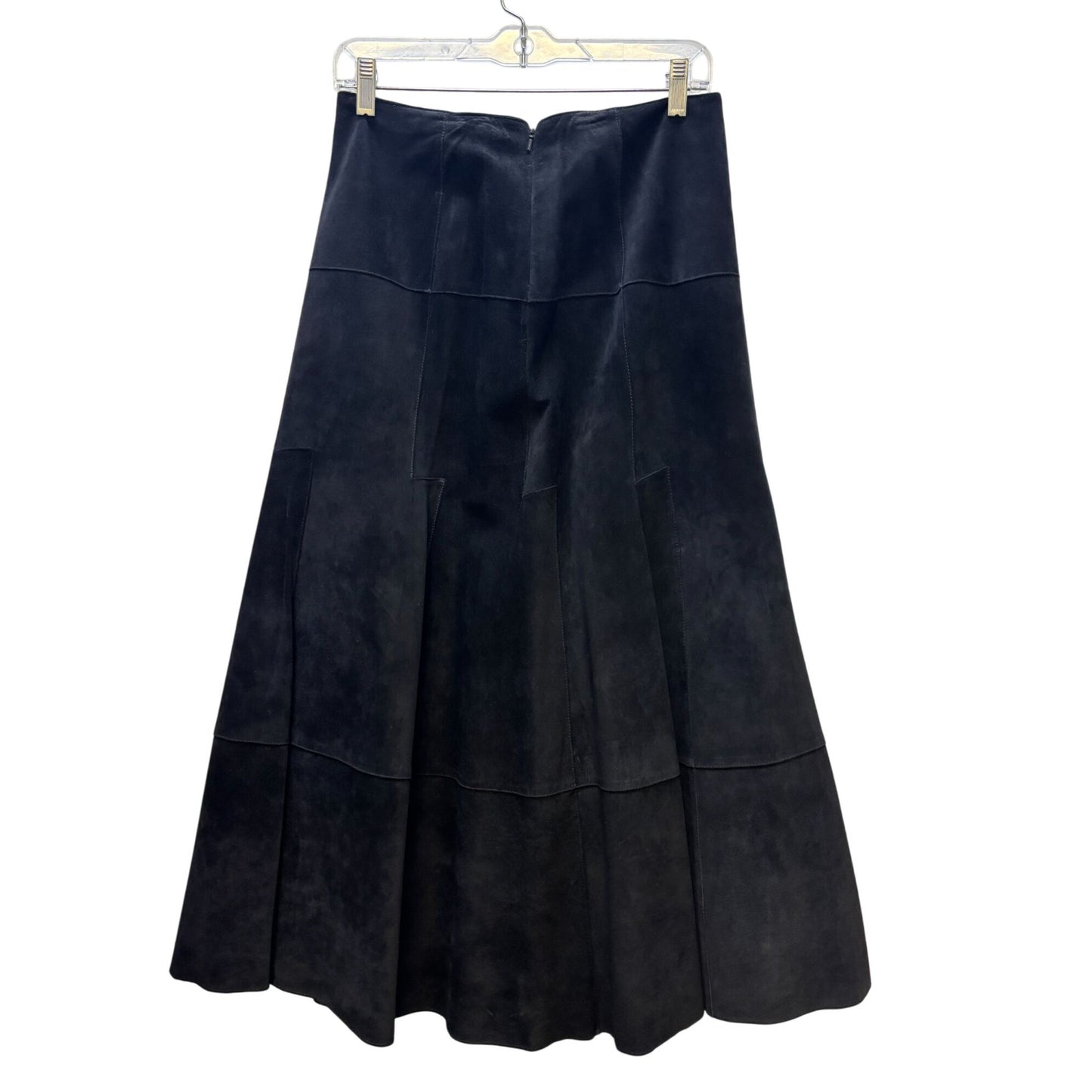 Black Suede Worth Panel Maxi Skirt Professional Classic Design 14