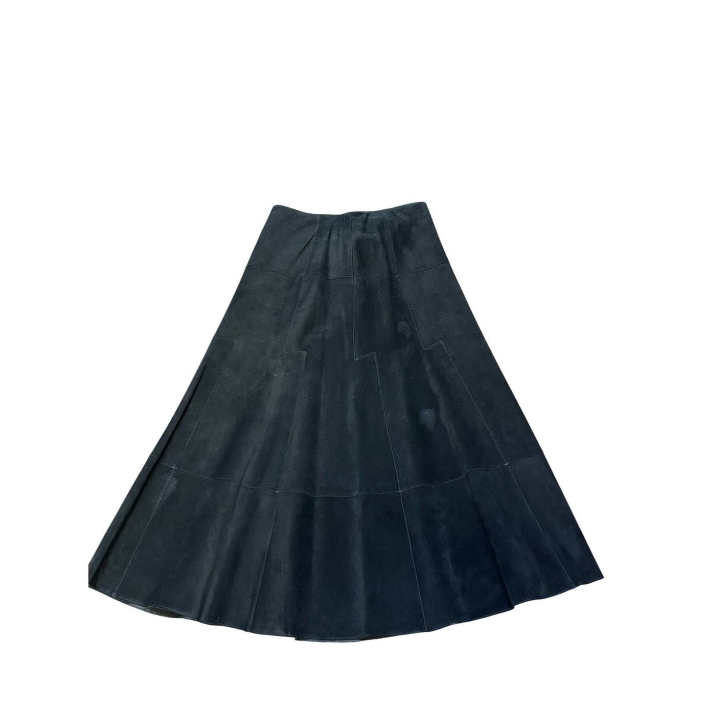 Black Suede Worth Panel Maxi Skirt Professional Classic Design 14