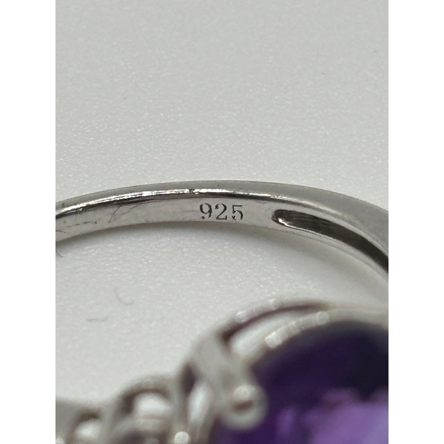 Amethyst Gemstone Ring Sterling Silver 925 Size 7.5