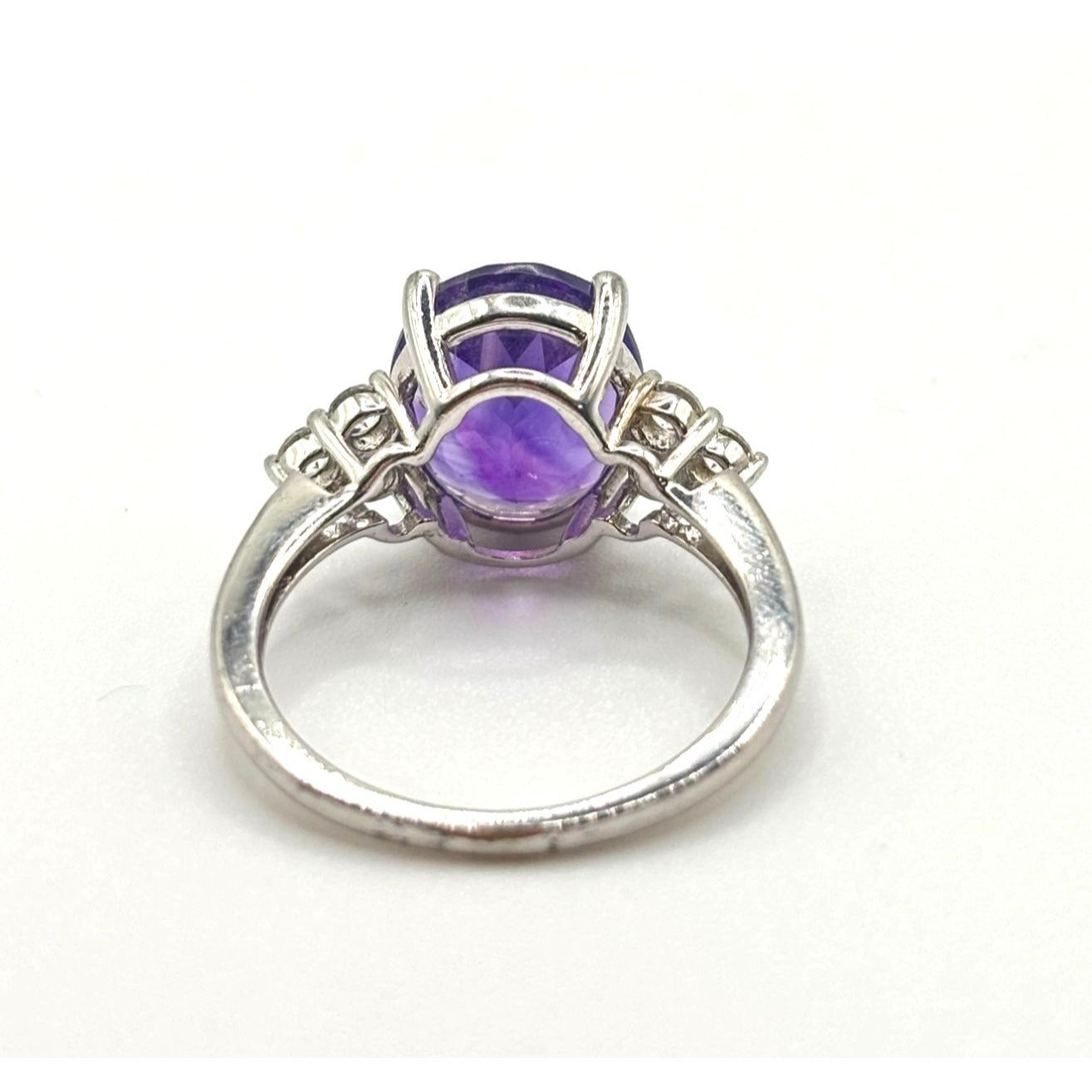 Amethyst Gemstone Ring Sterling Silver 925 Size 7.5