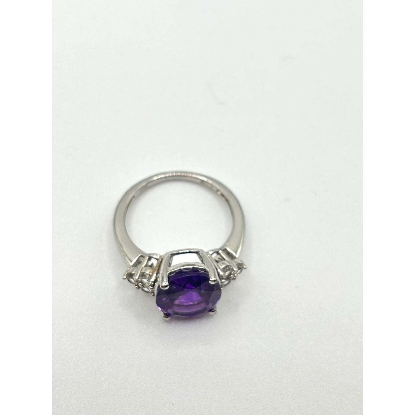 Amethyst Gemstone Ring Sterling Silver 925 Size 7.5