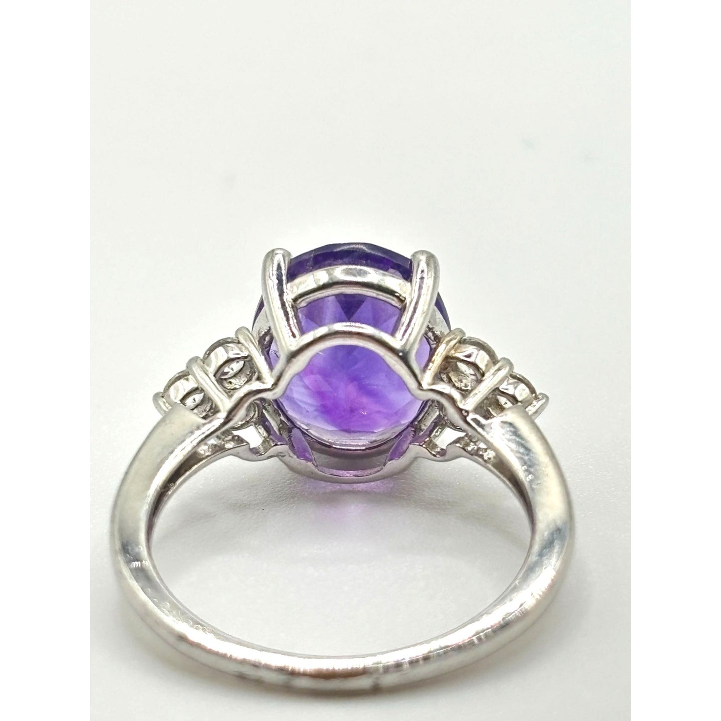 Amethyst Gemstone Ring Sterling Silver 925 Size 7.5