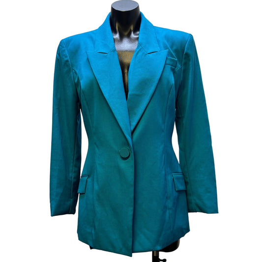 NWT Sergio Hudson Teal Blue Blazer Size 8
