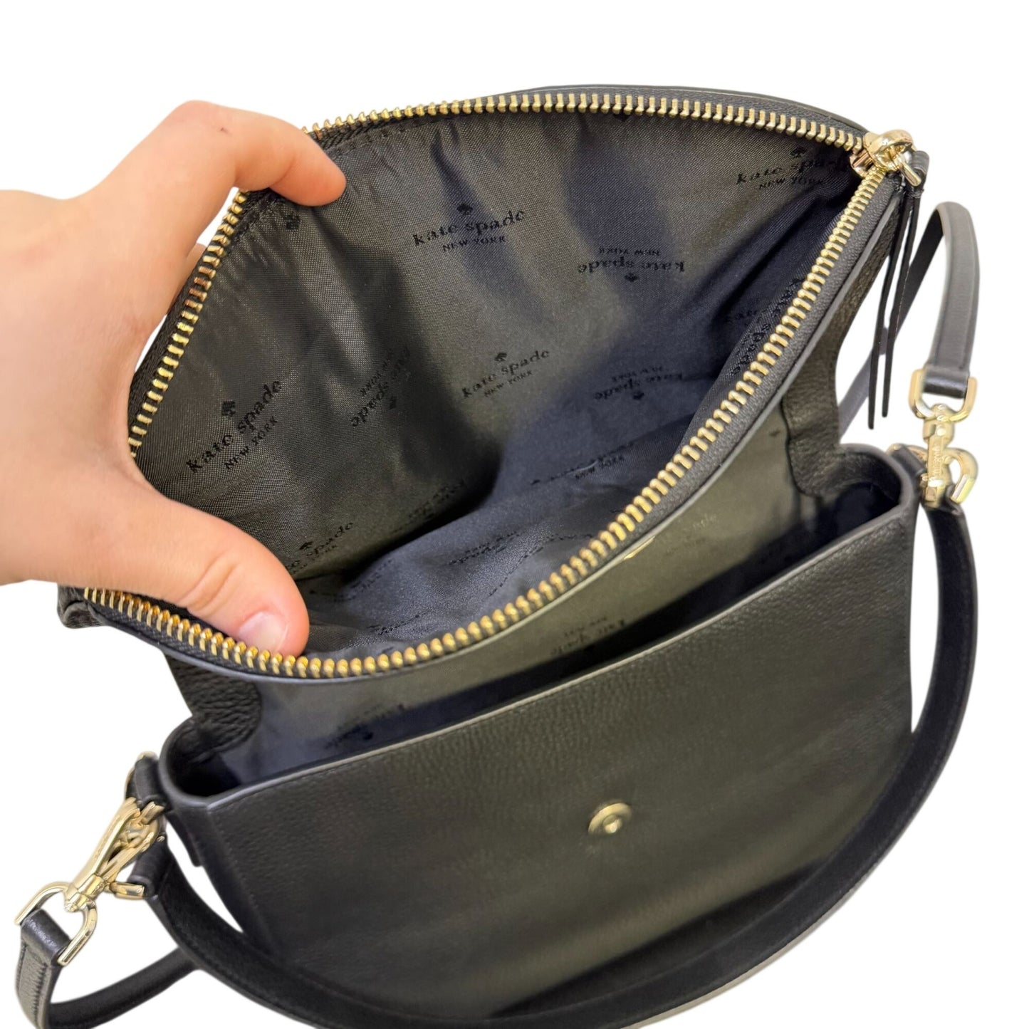 Kate Spade Black Pebbled Leather Crossbody Handbag M