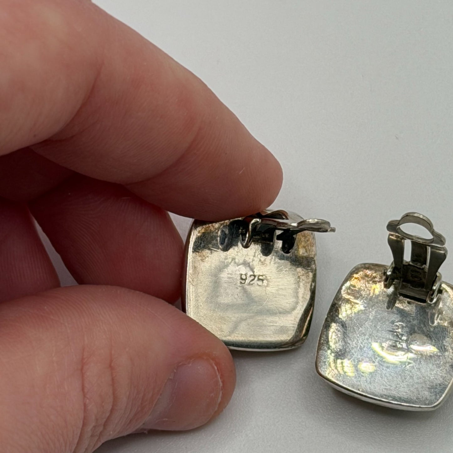 925 Sterling Silver Clip-On Earrings With Intricate Swirl Design