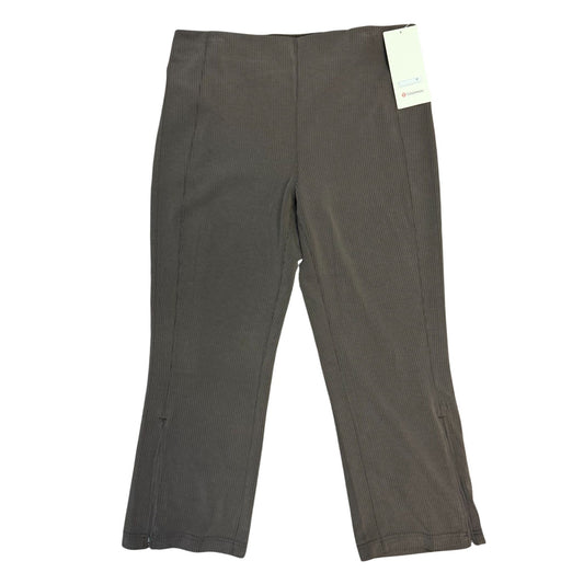 Lululemon Ribbed Softstreme High-Rise Zip-Leg Crop Pants Taupe 14