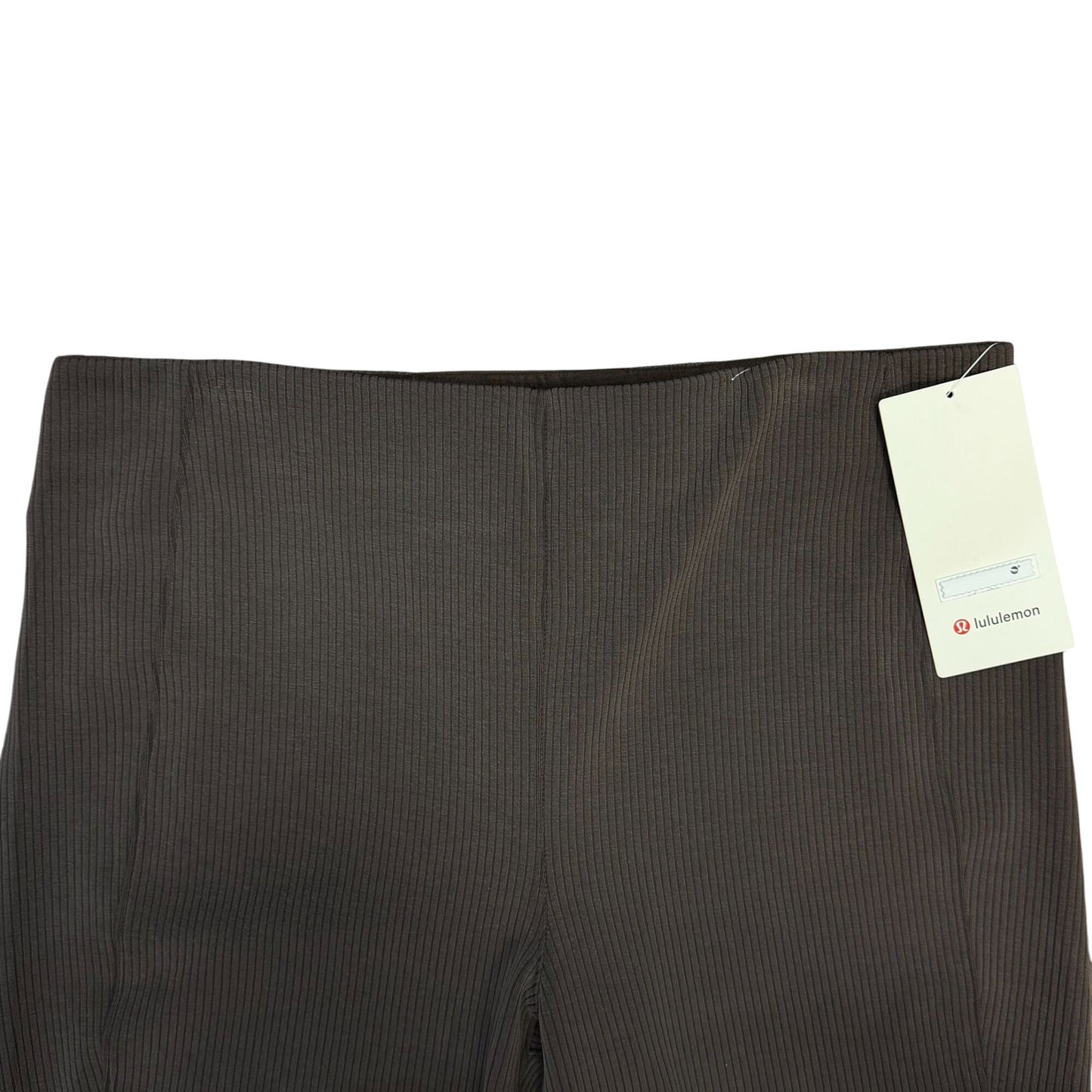 Lululemon Ribbed Softstreme High-Rise Zip-Leg Crop Pants Taupe 14