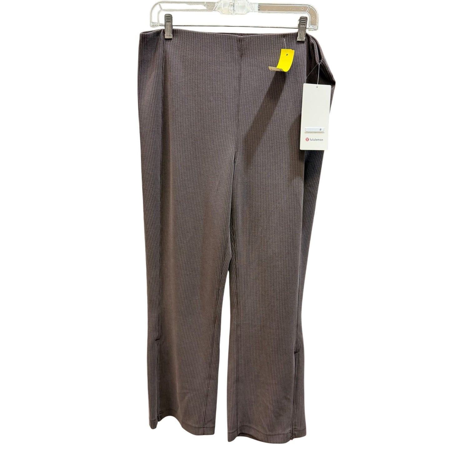 Lululemon Ribbed Softstreme High-Rise Zip-Leg Crop Pants Taupe 14