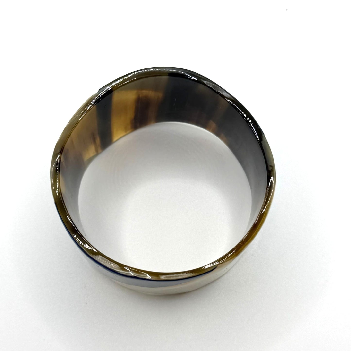 Buffalo Horn Wave Cuff Bracelet With Polished Blue