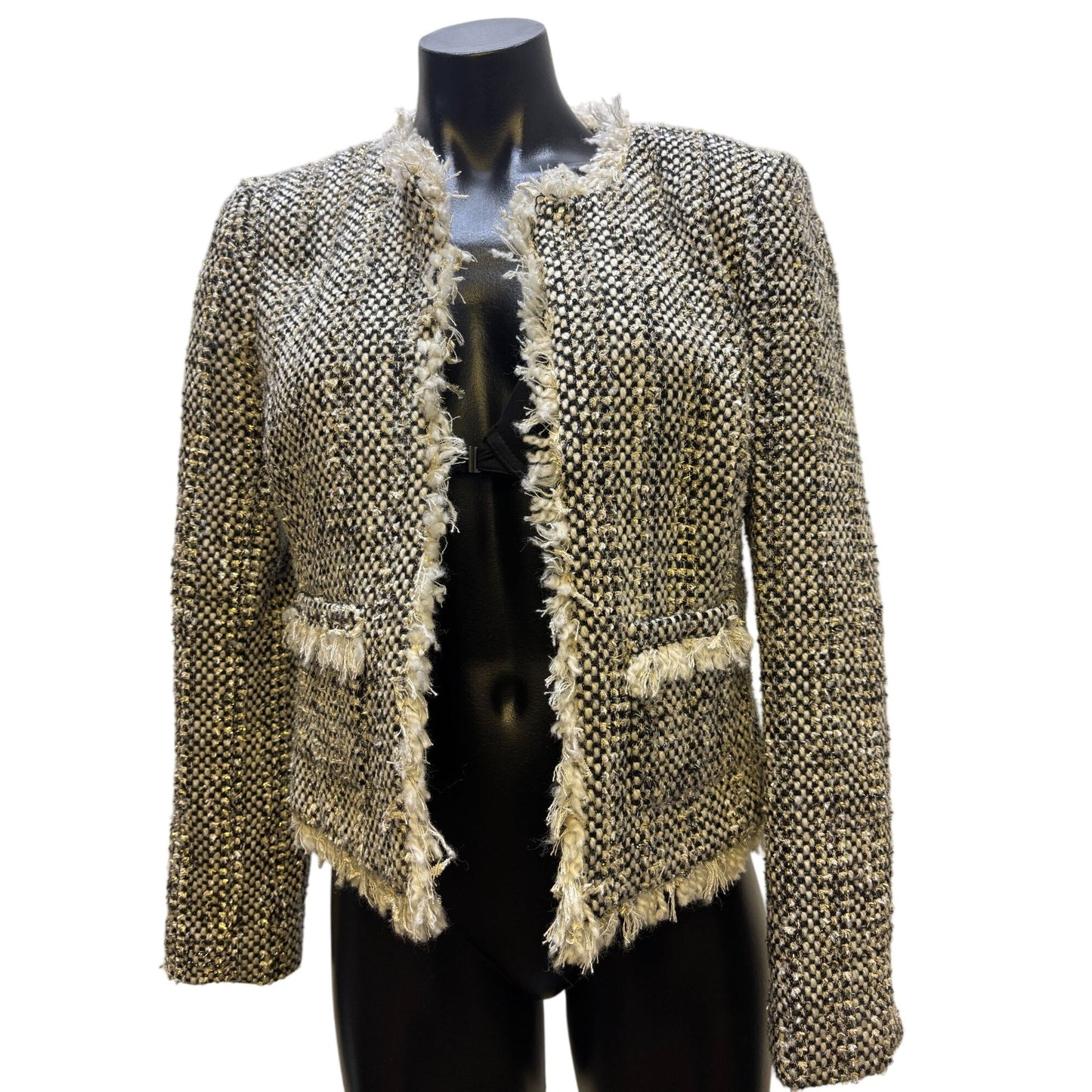 NWT L'agence Tweed Jacket Black & White Size 6