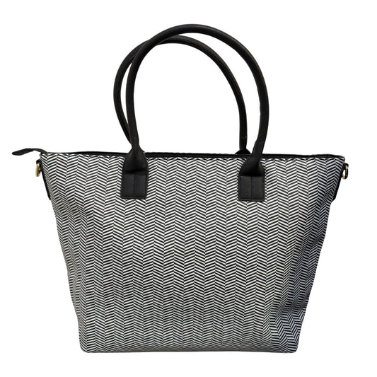 Trina Turk Black & White Chevron Large Tote