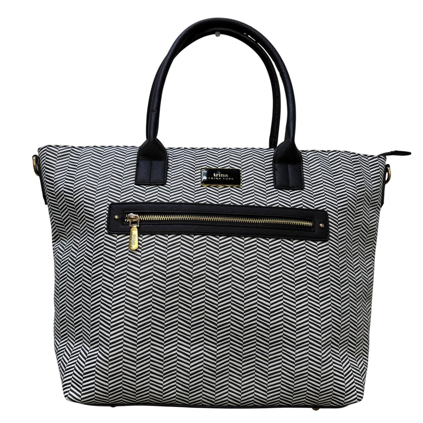 Trina Turk Black & White Chevron Large Tote