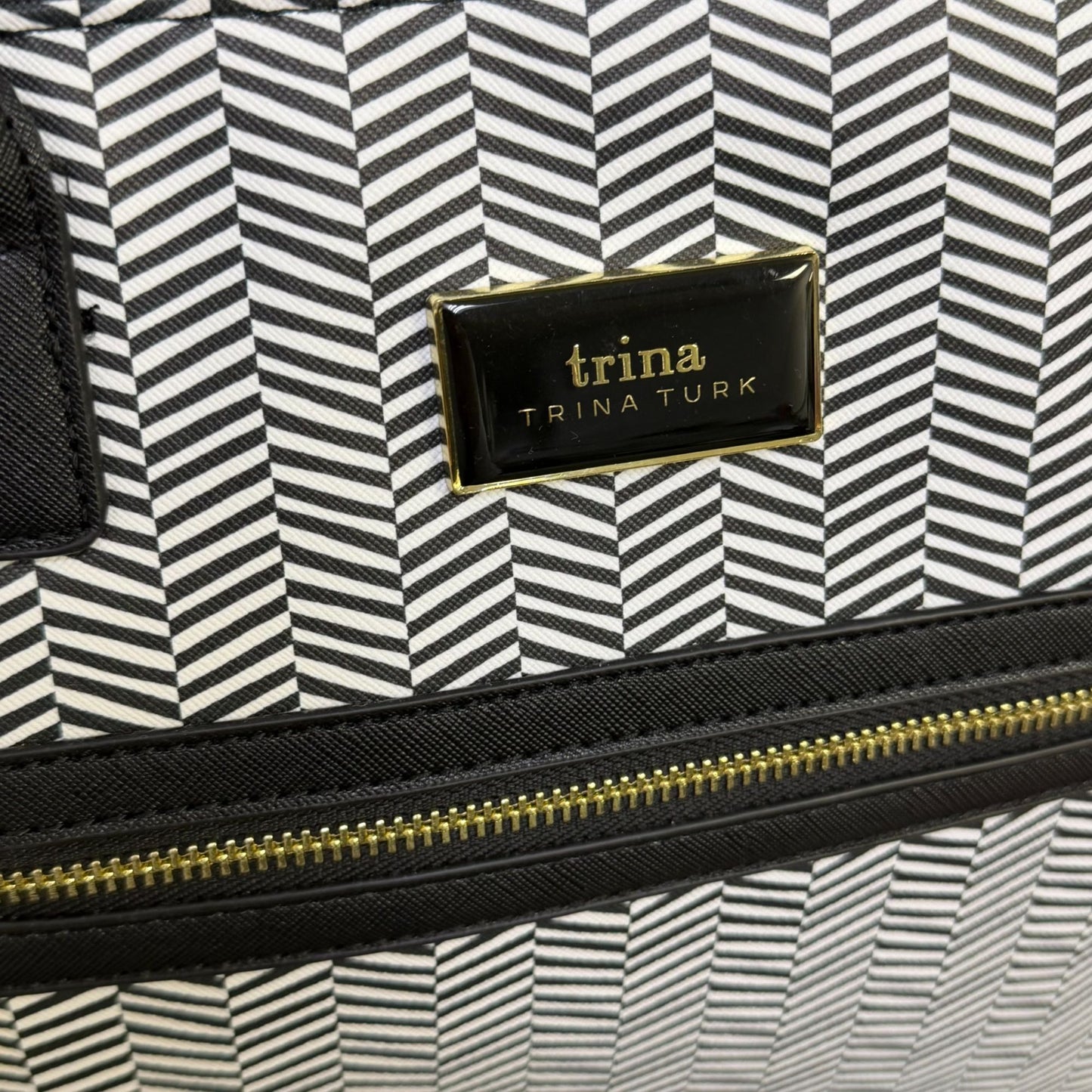 Trina Turk Black & White Chevron Large Tote