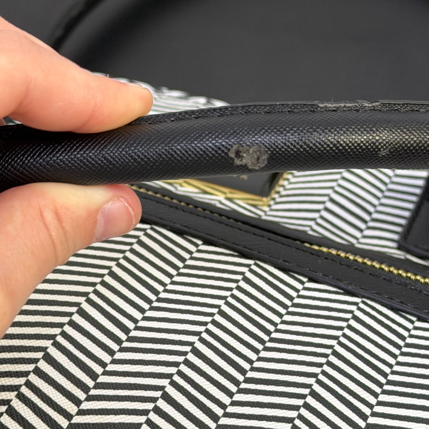 Trina Turk Black & White Chevron Large Tote