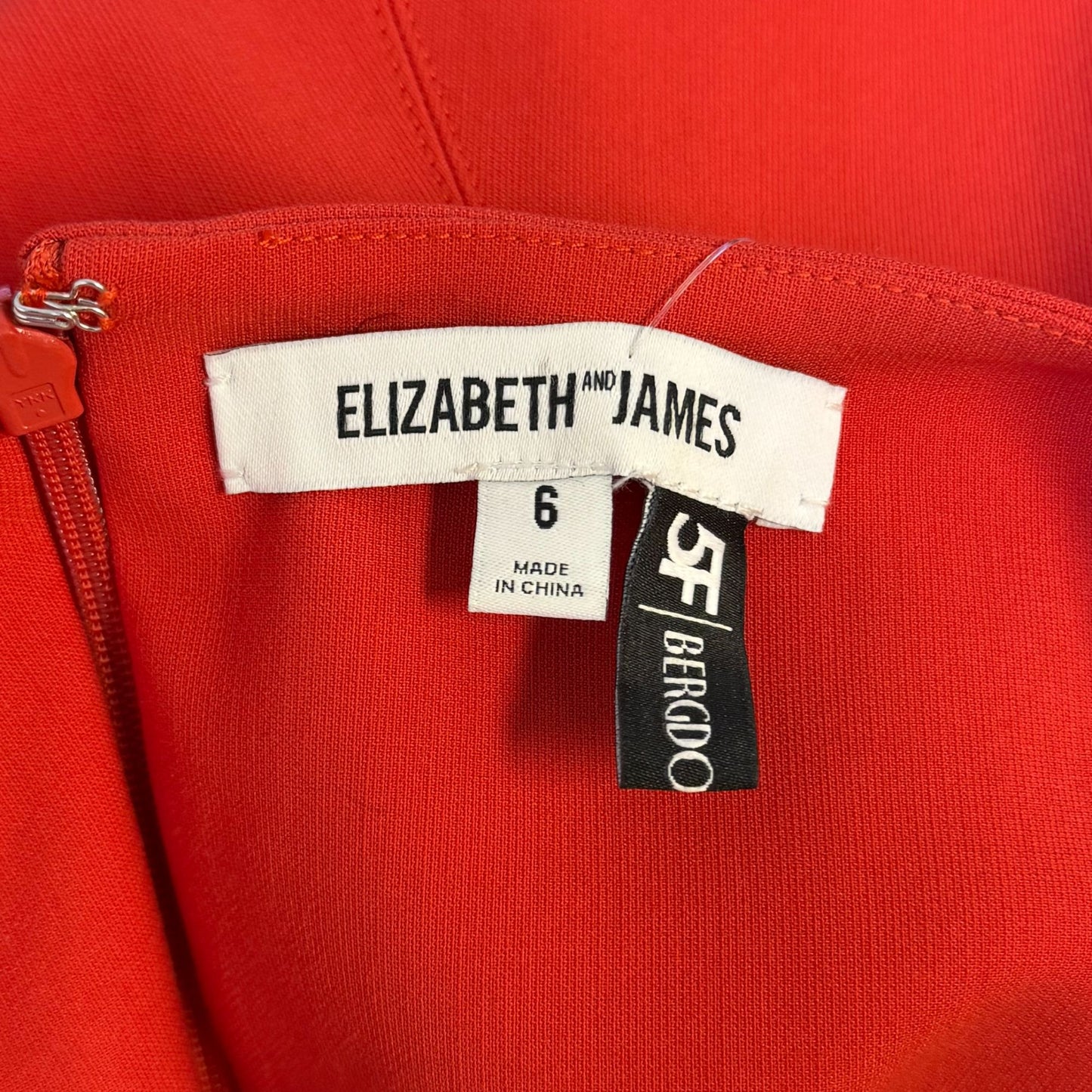 Elizabeth & James Red Sleeveless Sheath Dress Size 6