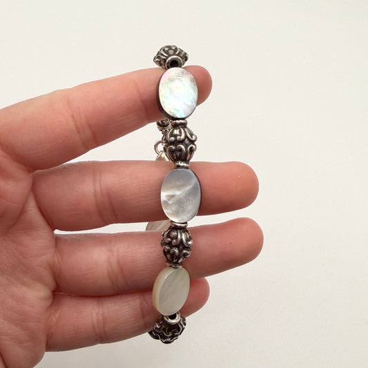 Brighton Bermuda Bead Mother-Of-Pearl Bracelet With Silver Accent