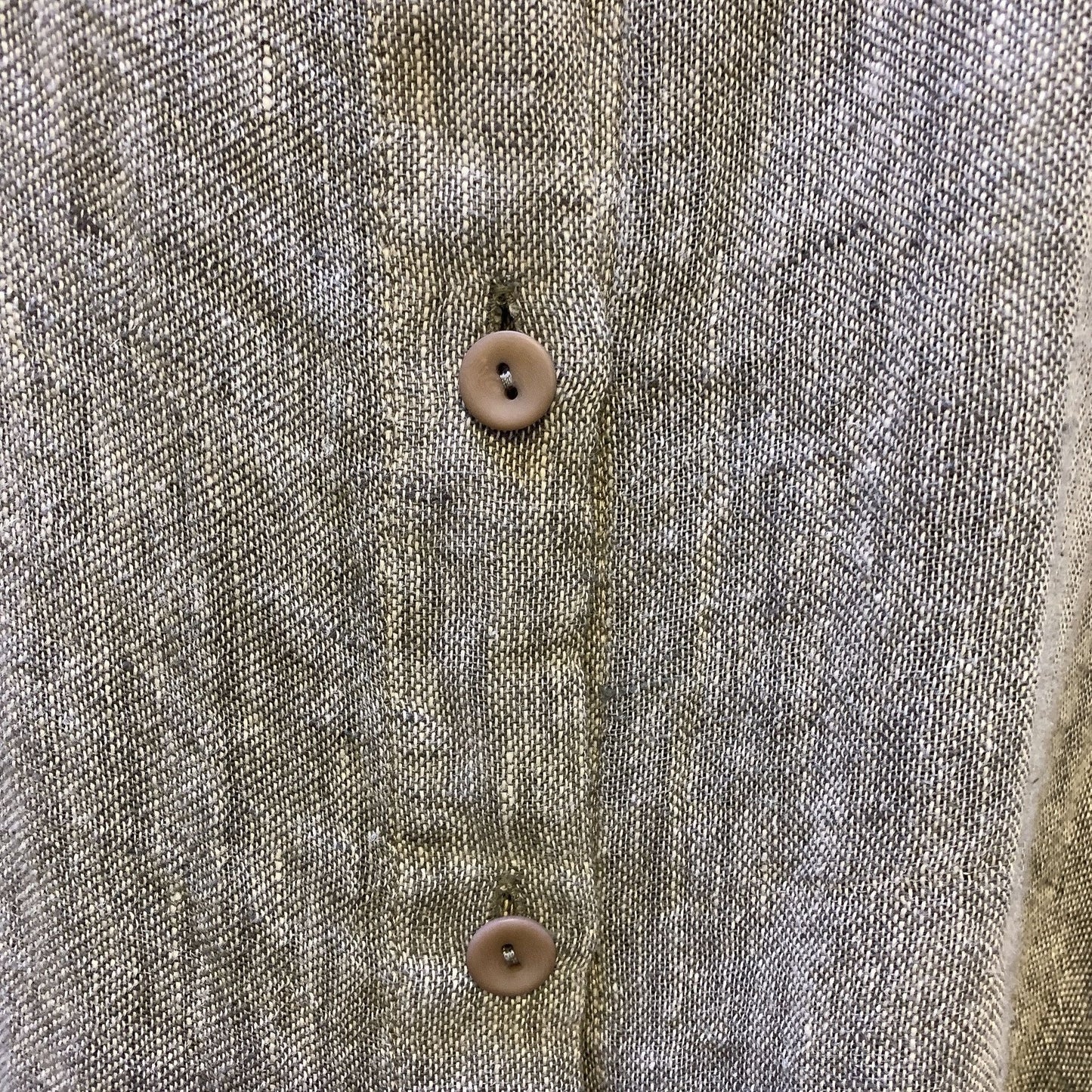 Flax Heather Grey Linen Tunic Blouse, Size Small