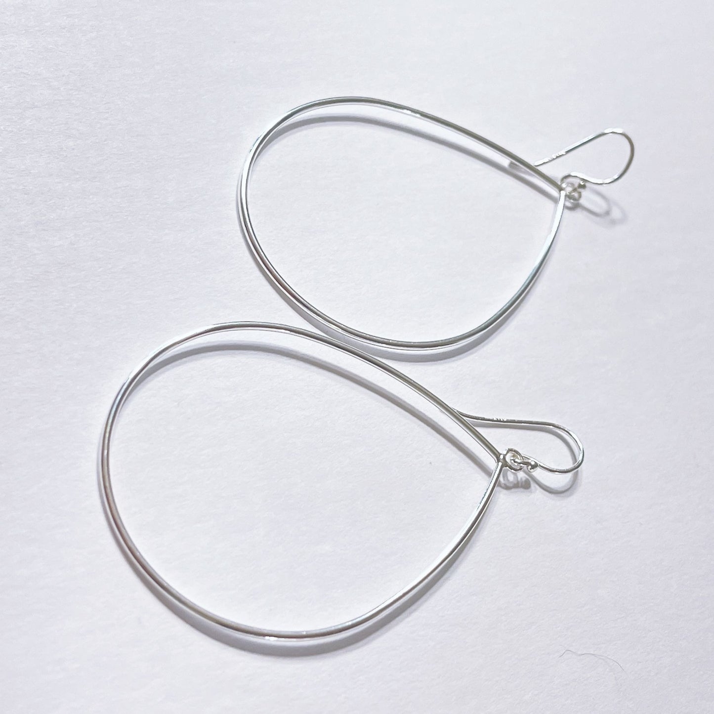 Large Teardrop Sterling Silver Hoop Earrings