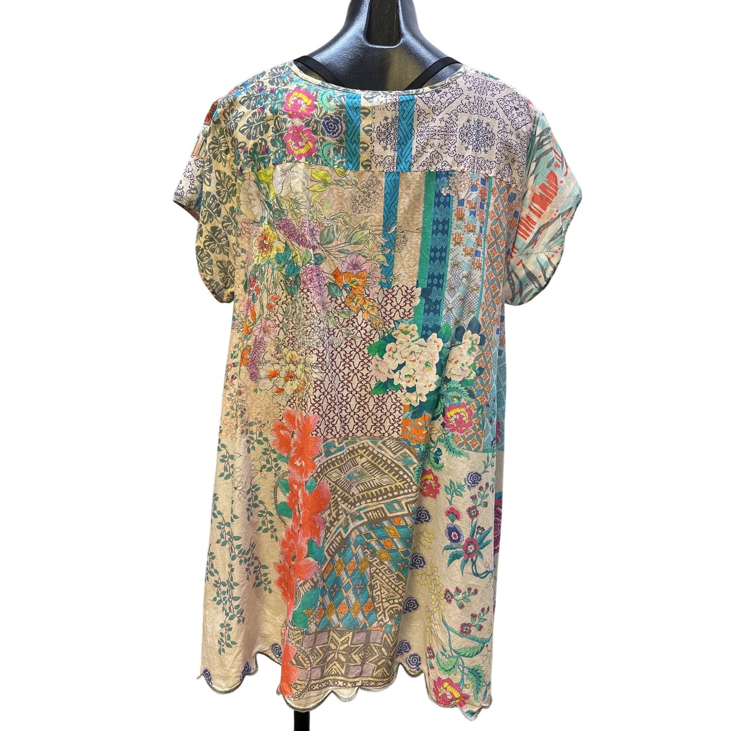 Johnny Was Multicolored Floral Tunic Blouse Size Large