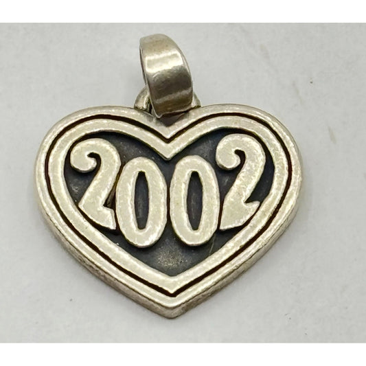 James Avery 925 Sterling Silver 2002 Heart Charm