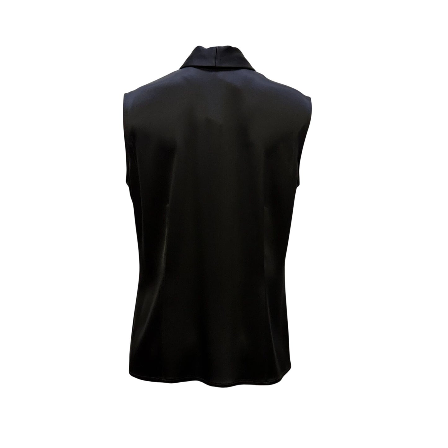 St. John Black Sleeveless Tie-Neck Blouse Size 8