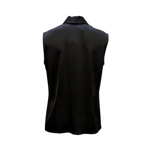 St. John Black Sleeveless Tie-Neck Blouse Size 8
