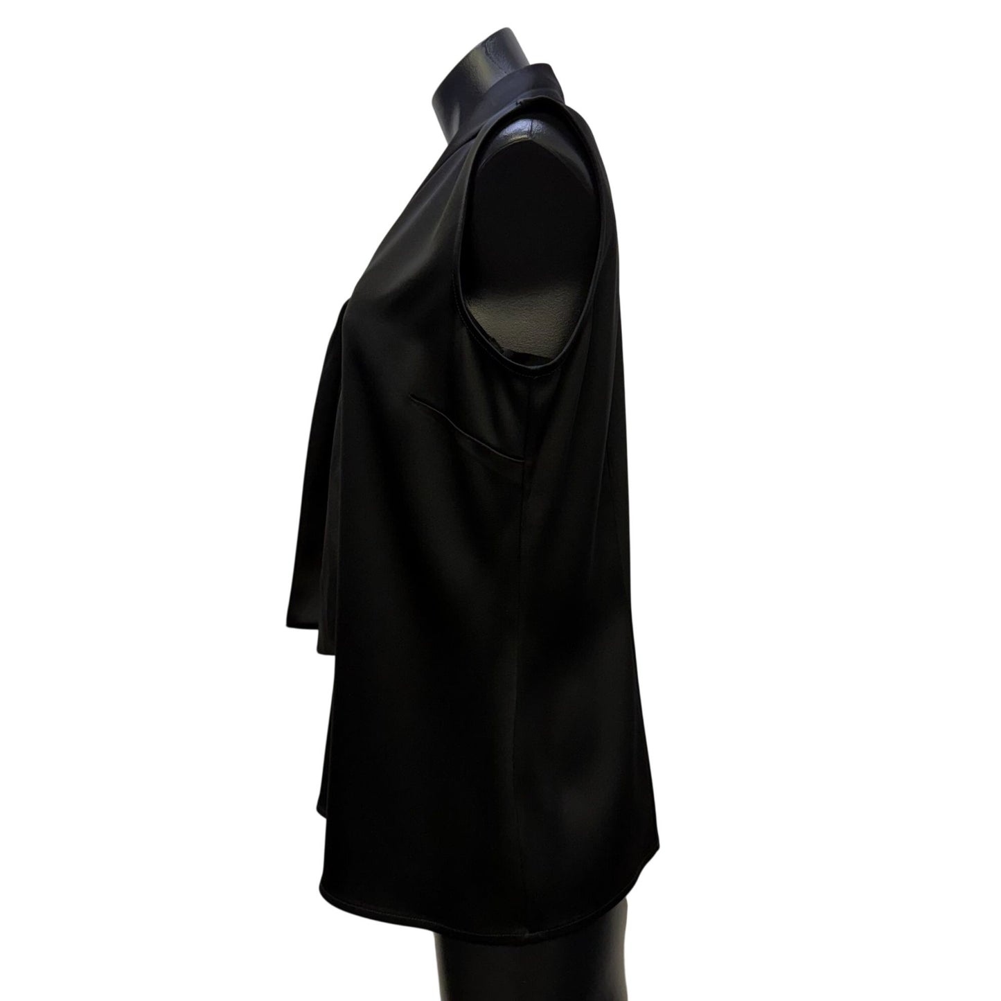 St. John Black Sleeveless Tie-Neck Blouse Size 8