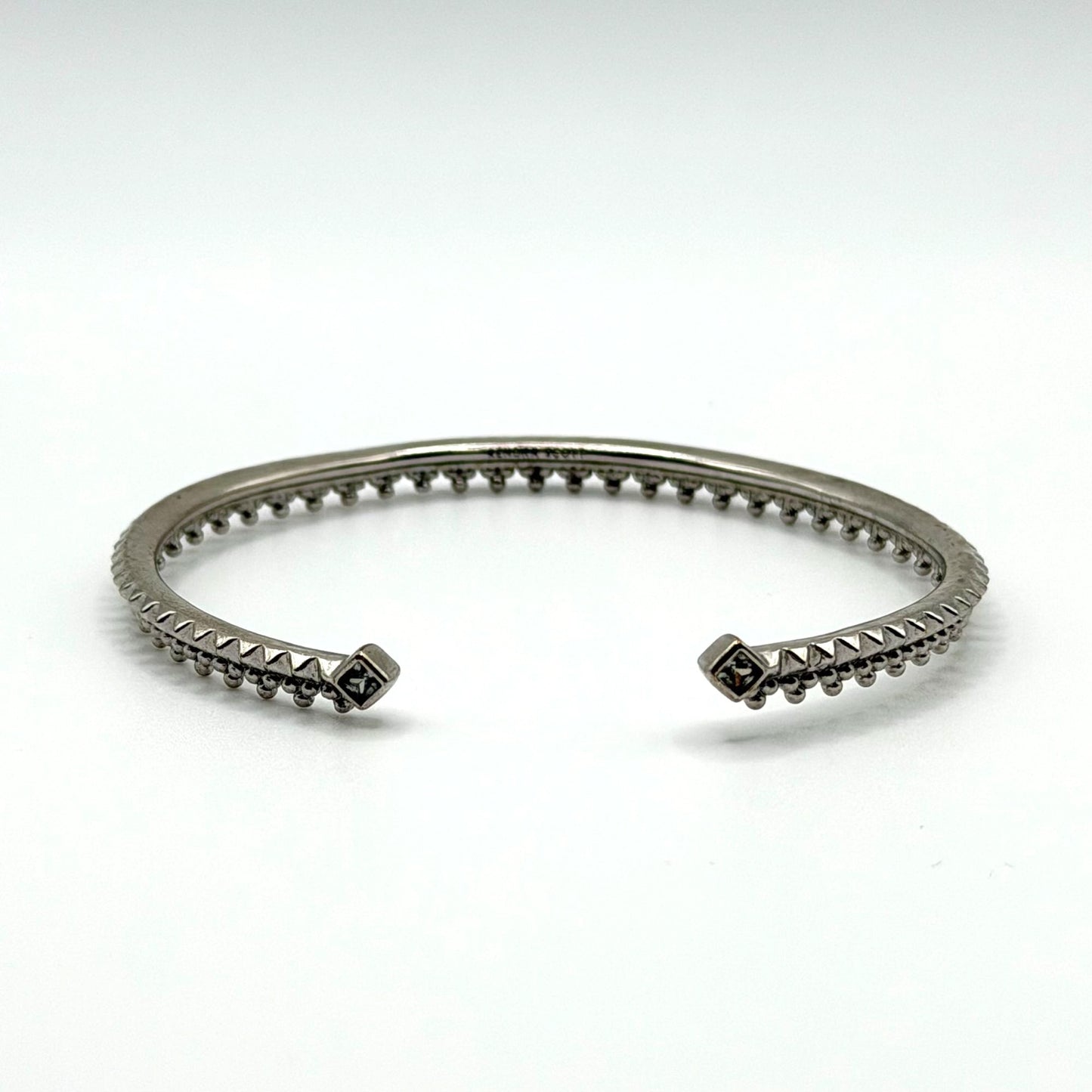 Kendra Scott Silver Plated Cuff Bracelet With Square Crystal Accents