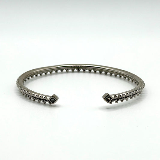 Kendra Scott Silver Plated Cuff Bracelet With Square Crystal Accents