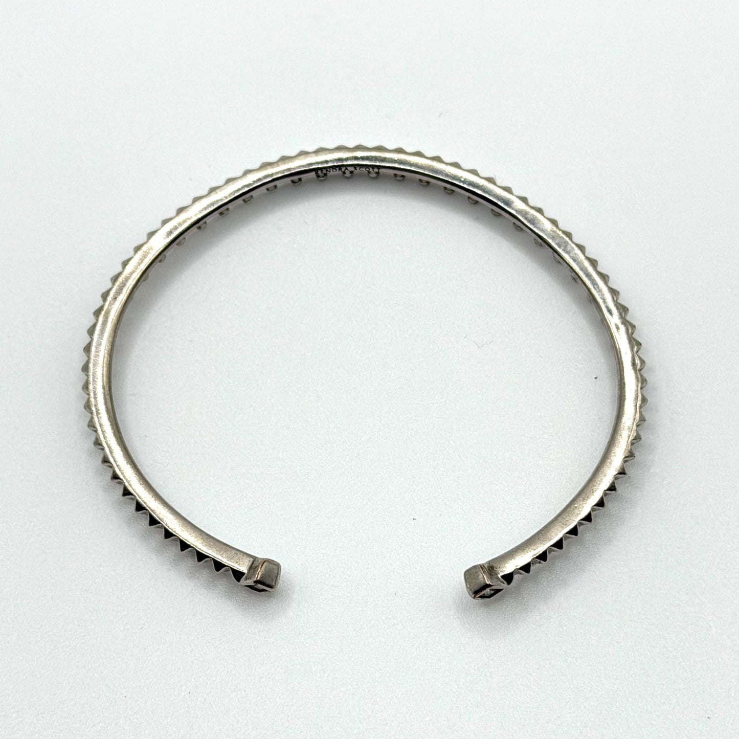 Kendra Scott Silver Plated Cuff Bracelet With Square Crystal Accents
