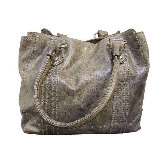 Frye Leather Handbag Gray Large Tote With Dual Handles