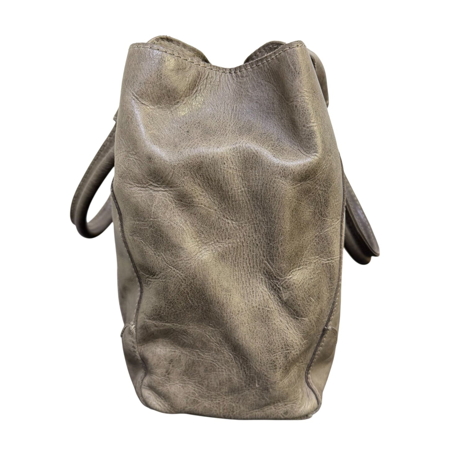 Frye Leather Handbag Gray Large Tote With Dual Handles