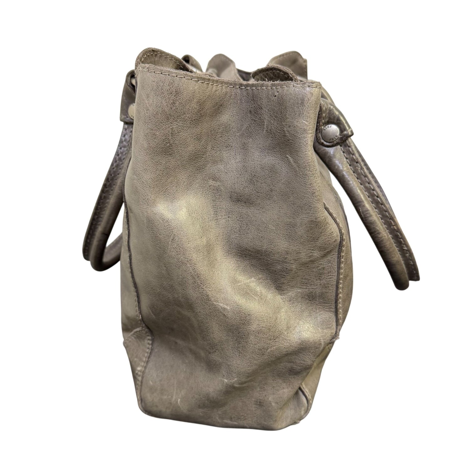 Frye Leather Handbag Gray Large Tote With Dual Handles