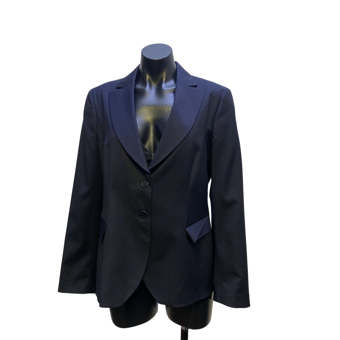 NWT Zanella Navy Wool Blazer Jacket Classic Tailored Single Breasted 10