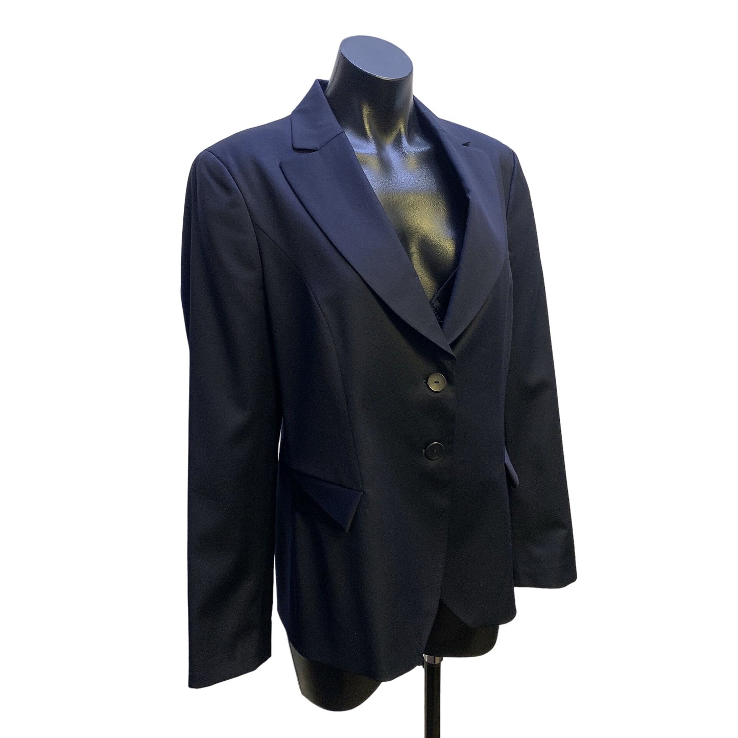 NWT Zanella Navy Wool Blazer Jacket Classic Tailored Single Breasted 10