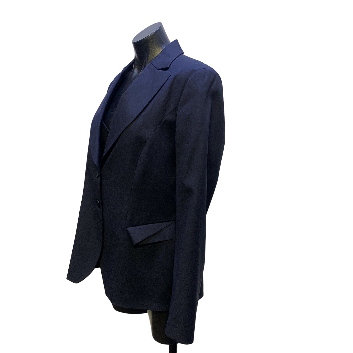 NWT Zanella Navy Wool Blazer Jacket Classic Tailored Single Breasted 10