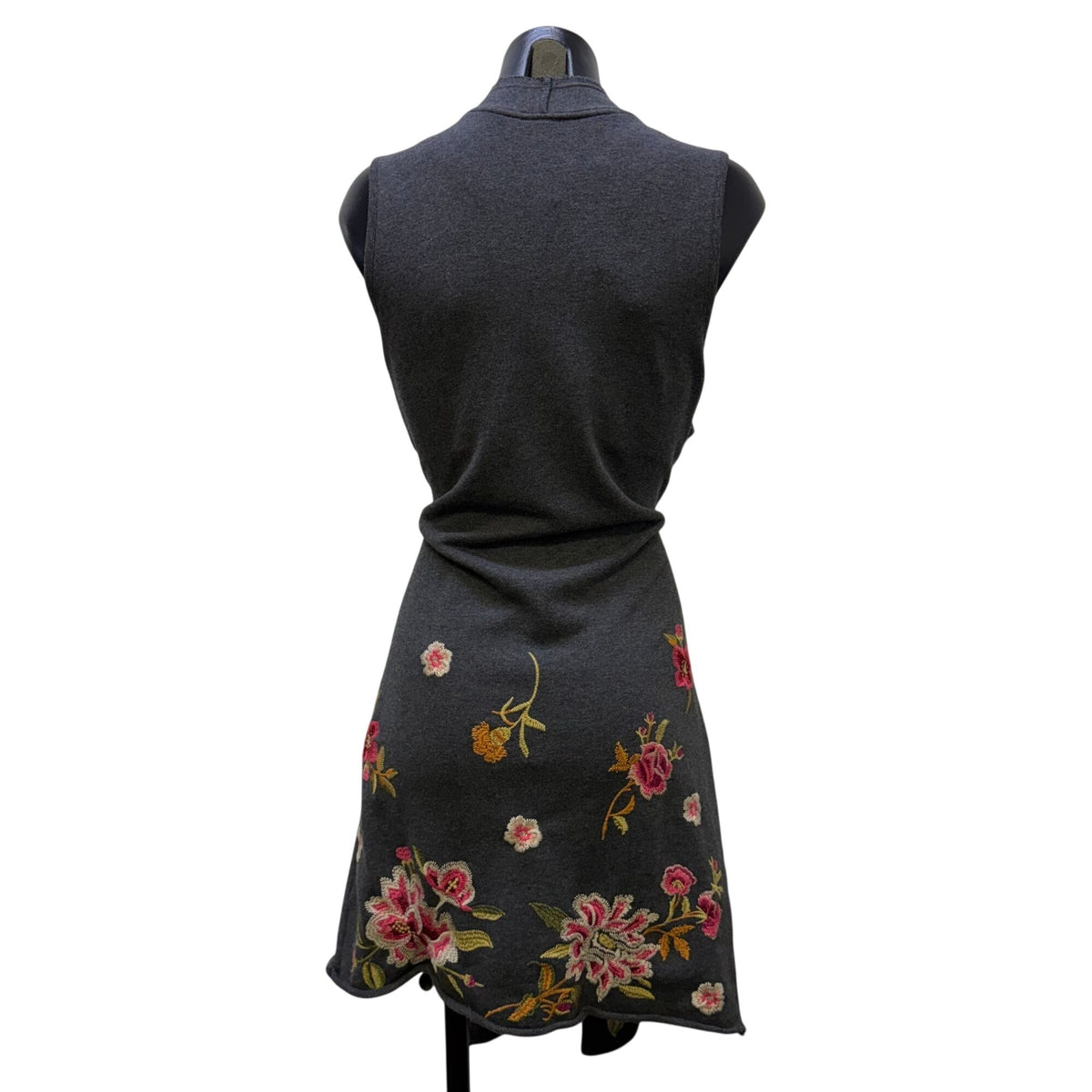 Johnny Was Floral Embroidered Gray Vest M