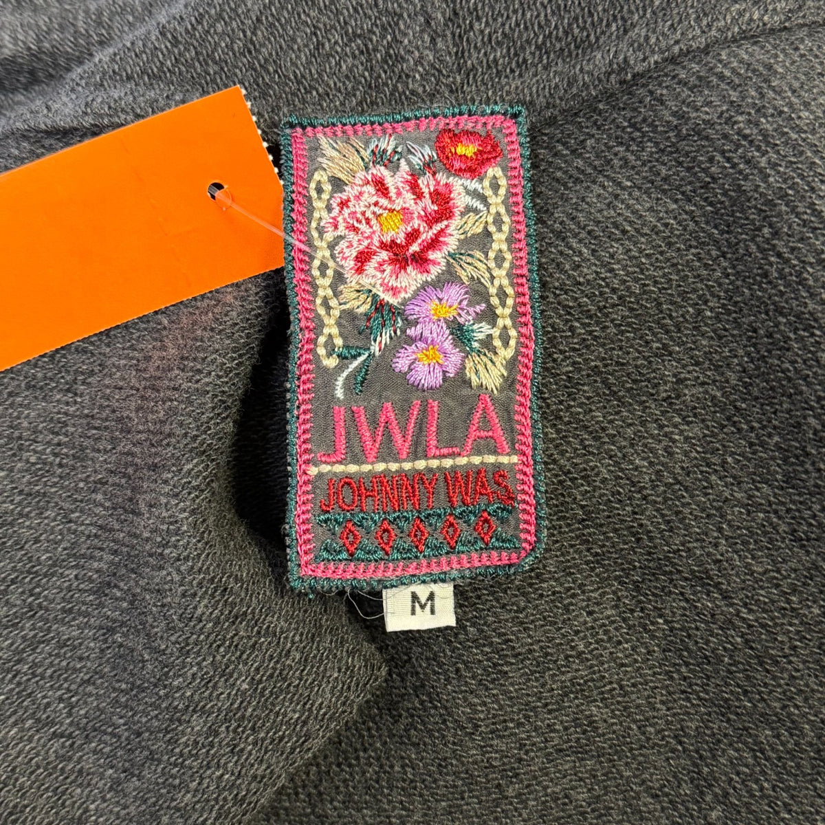 Johnny Was Floral Embroidered Gray Vest M
